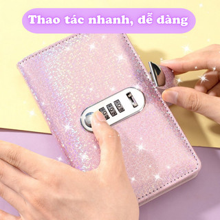 Sổ Tiết Kiệm Đựng Tiền Lấp Lánh – Sổ Đựng Tiền Cá Nhân, Chứa 100 Tờ, Khóa Số An Toàn