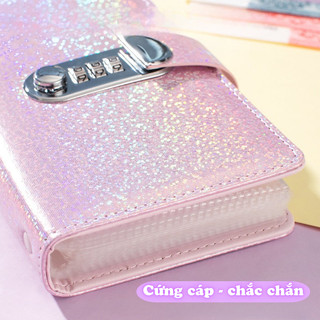 Sổ Tiết Kiệm Đựng Tiền Lấp Lánh – Sổ Đựng Tiền Cá Nhân, Chứa 100 Tờ, Khóa Số An Toàn