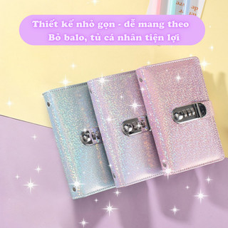 Sổ Tiết Kiệm Đựng Tiền Lấp Lánh – Sổ Đựng Tiền Cá Nhân, Chứa 100 Tờ, Khóa Số An Toàn