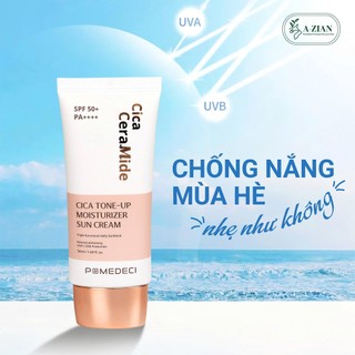 Kem Chống Nắng Nâng Tone A-Zian Pomedeci SPF50+ PA++++ 50ml Dưỡng Ẩm Không Bết Dính Cho Mọi Loại Da