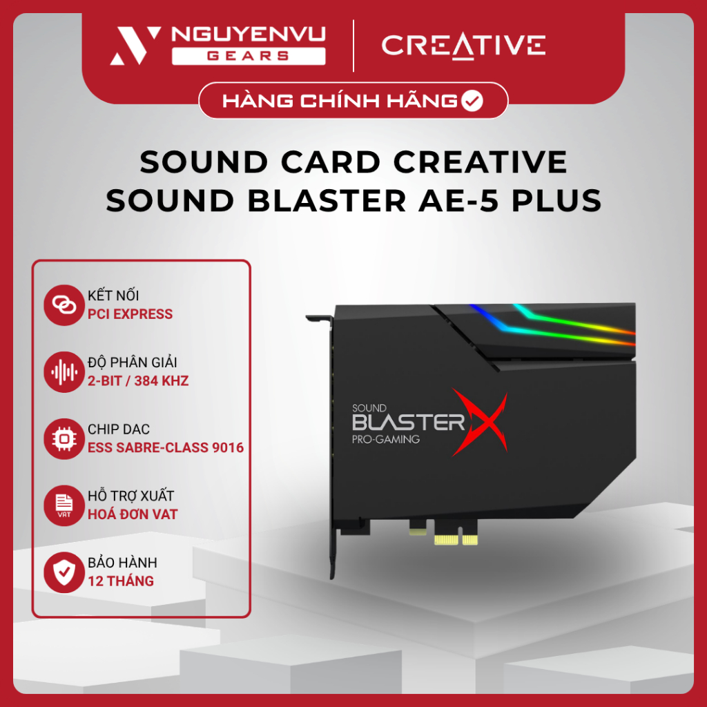[VAT] Sound Card PCIe Creative Sound BlasterX AE-5 Plus - DAC ESS SABRE ...