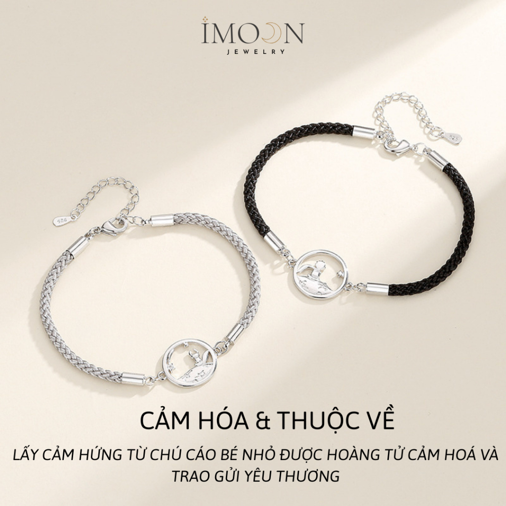 Lắc tay đôi hợp kim cao cấp, vòng tay uyên ương charm hoàng tử và cáo con Imoon Jewelry