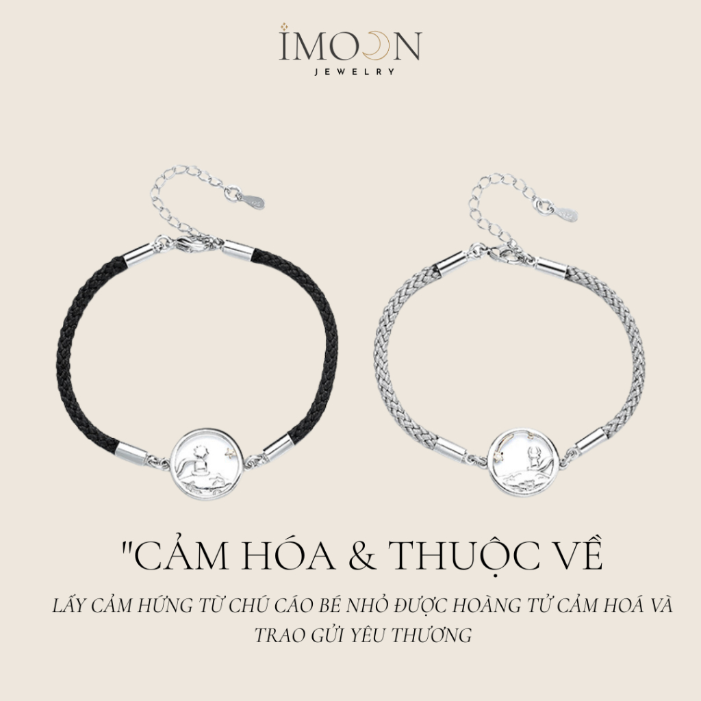 Lắc tay đôi hợp kim cao cấp, vòng tay uyên ương charm hoàng tử và cáo con Imoon Jewelry