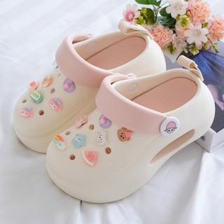 Dép sục nữ đế cao 7cm có tag đế kèm sticker Pizza dễ thương có quai hậu CSM-61 Mita