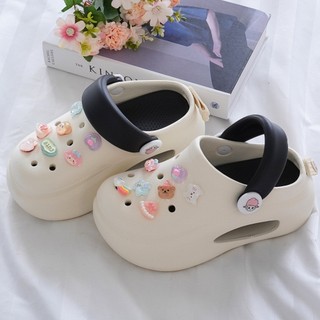 Dép sục nữ đế cao 7cm có tag đế kèm sticker Pizza dễ thương có quai hậu CSM-61 Mita