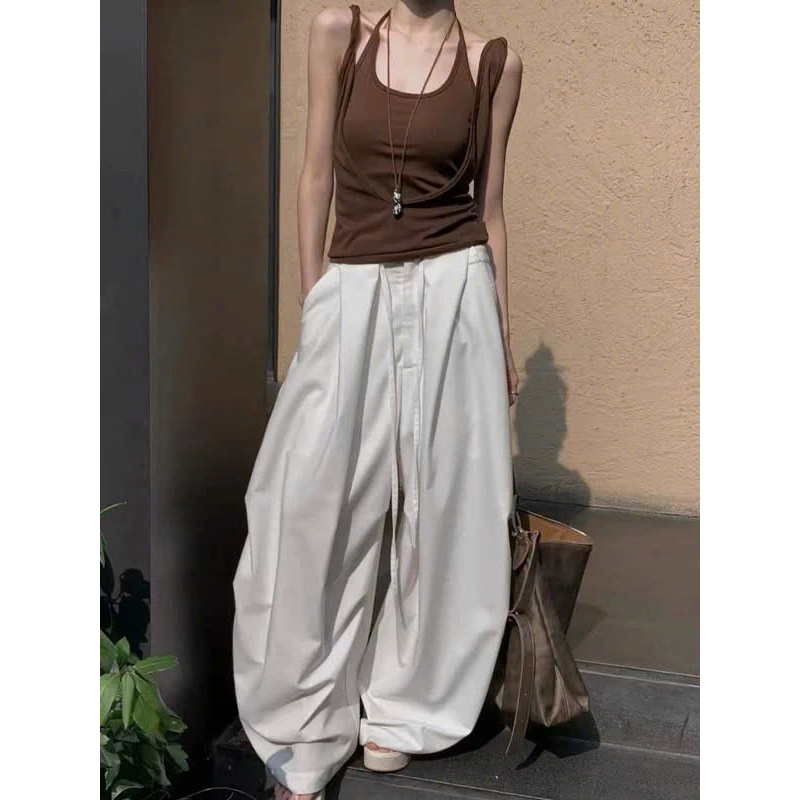 (sẵn 1 nâu)Áo sát nách layer nâu tây dây xoắn và ghi layer chất thun cotton thời trang nữ ASN077  - Tiktik