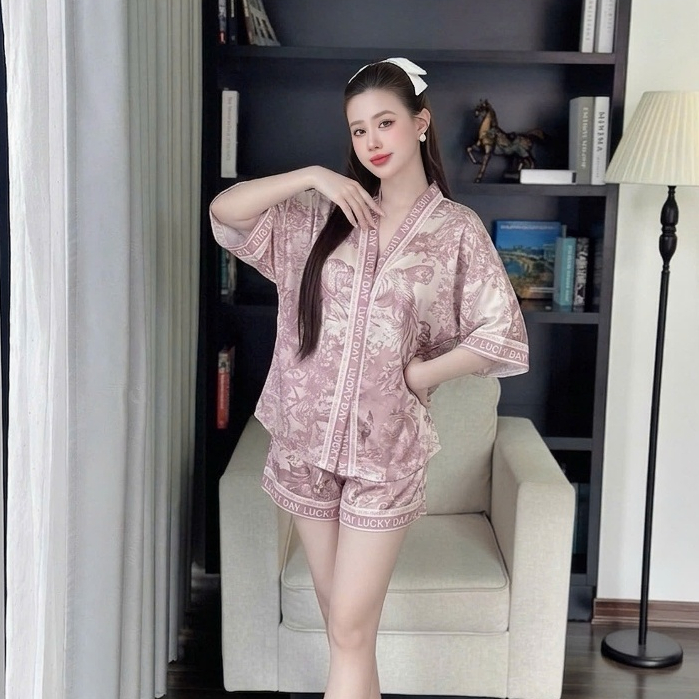 Bộ ngủ nữ pijama mặc nhà set bộ đồ ngủ pyjama Hisexy Lụa Latin