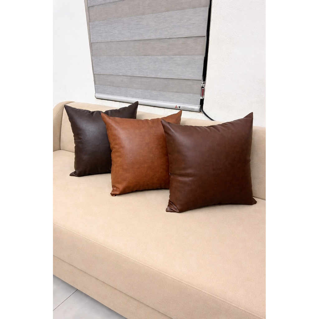 [ Gối kèm Ruột ] Gối ôm, gối tựa, gối deco Da Cleo nhập khẩu bền bỉ. Gối trơn.