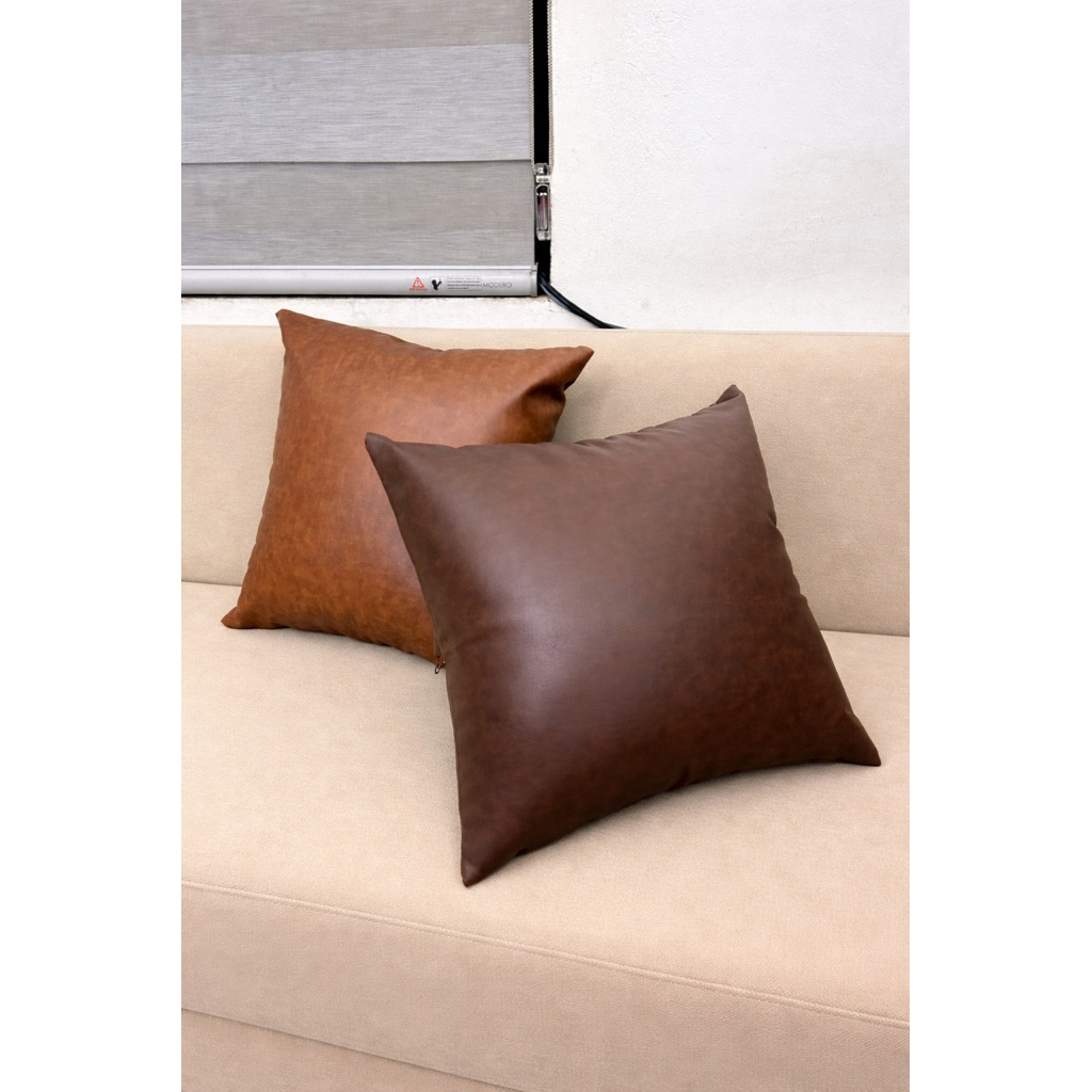 [ Gối kèm Ruột ] Gối ôm, gối tựa, gối deco Da Cleo nhập khẩu bền bỉ. Gối trơn.