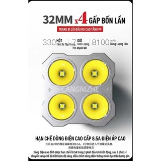 Đèn Pin Siêu Sáng P50 Chip LED 4 Nhân | Pin Dung Lượng Cao | Chống Nước, Zoom Xa