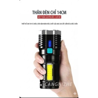 Đèn Pin Siêu Sáng P50 Chip LED 4 Nhân | Pin Dung Lượng Cao | Chống Nước, Zoom Xa