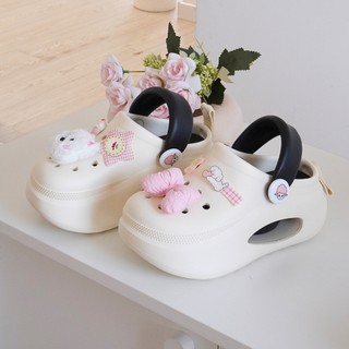 Dép sục nữ đế cao 7cm có tag đế kèm sticker Cún nơ hồng dễ thương có quai hậu CSM-62 Mita