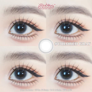 Lens mắt Colored Gray màu xám tây 2 tầng tự nhiên - size nhỏ, thương hiệu Babiee Hàn Quốc