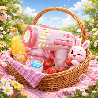 Súng Bắn Bong Bóng Mini Tự Động Có Đèn LED | Bubble Gun Trẻ Em Phun Liên Tục | Đồ Chơi Mùa Hè Cho Bé