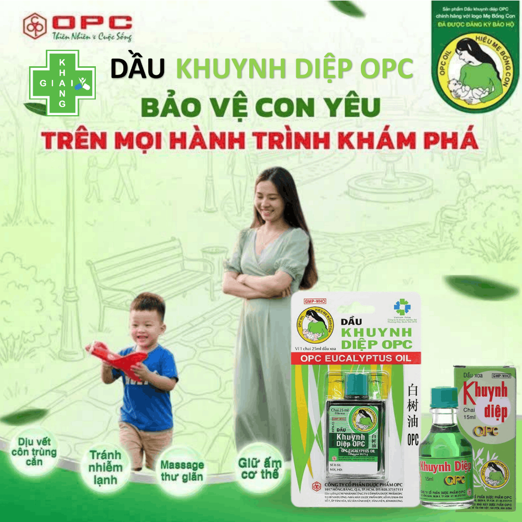 Dầu khuynh diệp OPC hiệu mẹ bồng con, bảo bối nên có trong mỗi nhà, thương hiệu quốc dân được nhiều thế hệ tin dùng