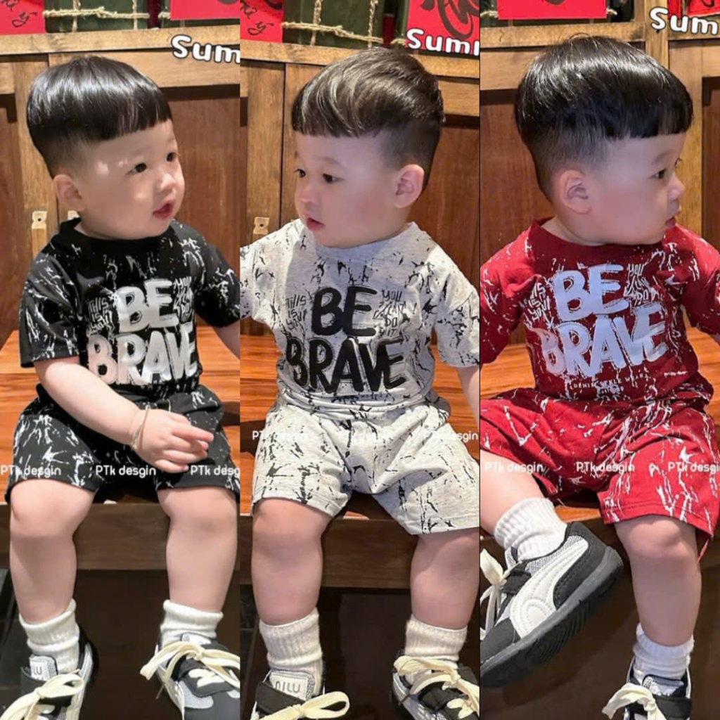 Bộ Loang 3 Mầu ( BE BRAVE ) Cho Bé Trai Từ 9-35kg Chất Xu 4 Chiều