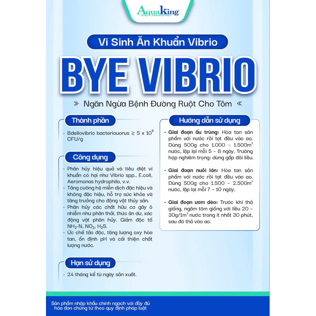 BYE VIBRIO VI SINH ĂN KHUẨN VIBRIO