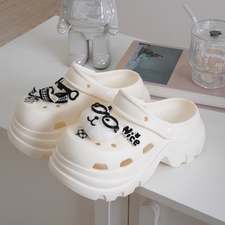 Dép sục nữ đế cao 6cm Lucky V2 kèm sticker Cún Tri Thức dễ thương có quai hậu CSM-63 Mita