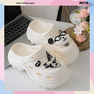 Dép sục nữ đế cao 6cm Lucky V2 kèm sticker Cún Tri Thức dễ thương có quai hậu CSM-63 Mita
