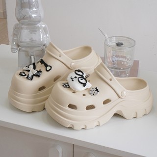 Dép sục nữ đế cao 6cm Lucky V2 kèm sticker Cún Tri Thức dễ thương có quai hậu CSM-63 Mita