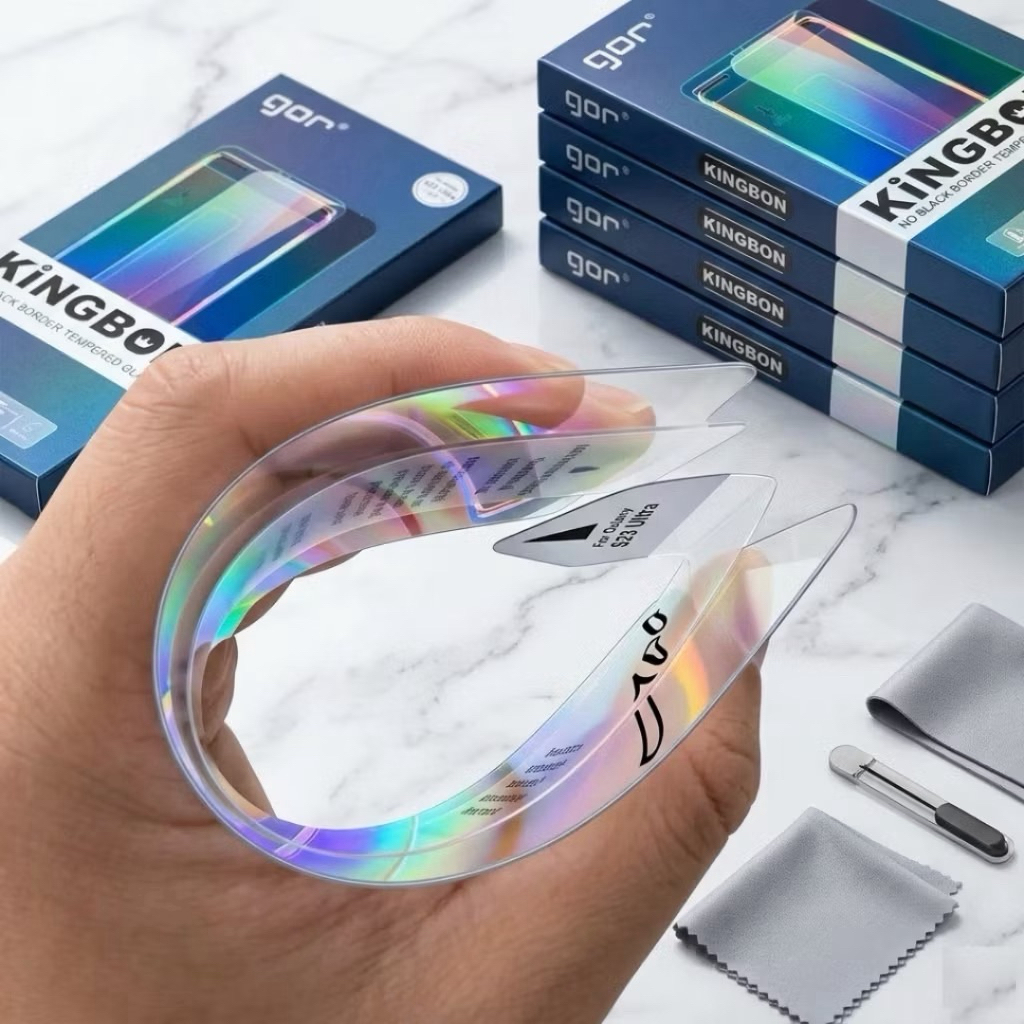 Kính Cường Lực Samsung KO Viền GOR KiNGBON Vân Tay Siêu Âm Cảm Ứng Nhạy S24ULtra/S25ULtra/S26ULtra