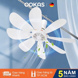OOKAS Quạt Trần 8 Cánh Không Tiếng, Kèm Móc Dính, lắp đặt dễ dàng không cần khoan