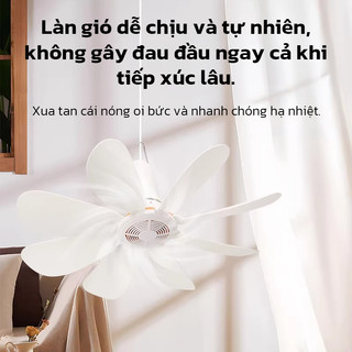 OOKAS Quạt Trần 8 Cánh Không Tiếng, Kèm Móc Dính, lắp đặt dễ dàng không cần khoan