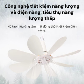 OOKAS Quạt Trần 8 Cánh Không Tiếng, Kèm Móc Dính, lắp đặt dễ dàng không cần khoan