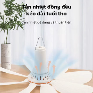 OOKAS Quạt Trần 8 Cánh Không Tiếng, Kèm Móc Dính, lắp đặt dễ dàng không cần khoan