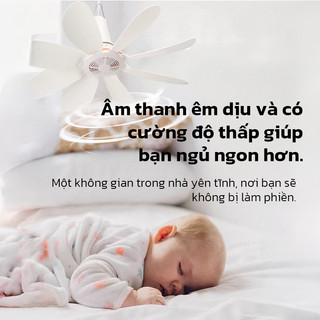 OOKAS Quạt Trần 8 Cánh Không Tiếng, Kèm Móc Dính, lắp đặt dễ dàng không cần khoan