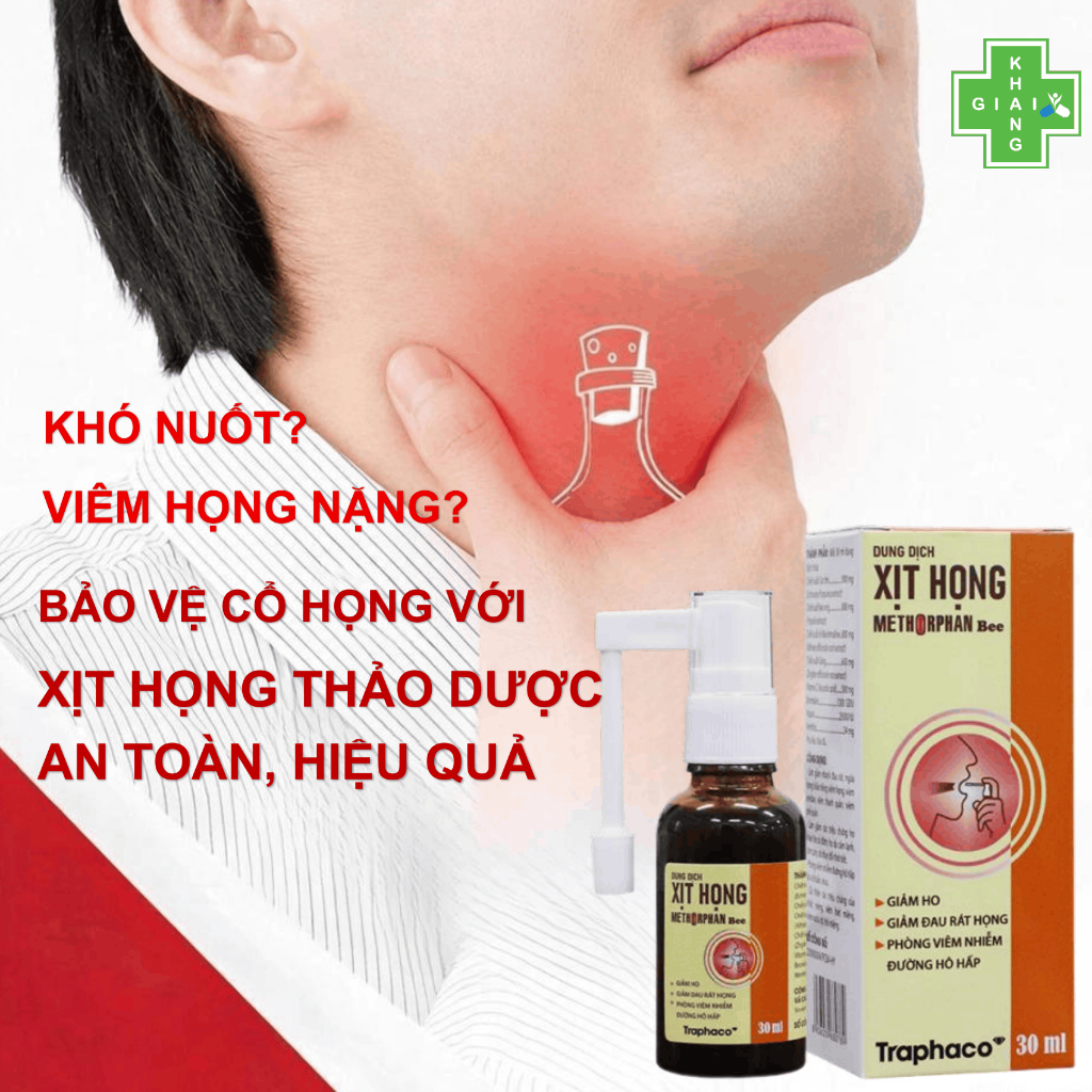 Dung dịch xịt họng keo ong Methorphan Bee giúp giảm viêm họng, rát họng và ho an toàn, hiệu quả cho cả nhà (Chai 30ml)