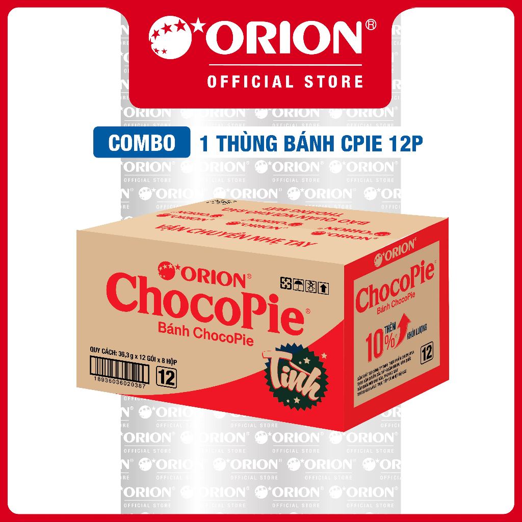 Thùng Bánh Chocopie Tình 12P (8 Hộp/Thùng)
