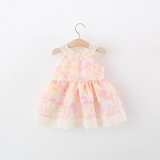 Váy bé gái in hoa 9th-4 tuổi vải thô cotton mềm thoáng mát thích hợp đi chơi du lịch mùa hè D1282