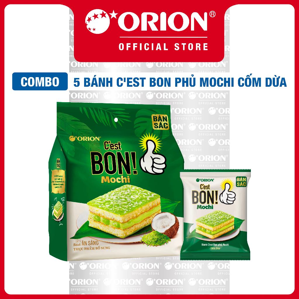 [LIVESTREAM] Combo 5 Túi Bánh Cest Bon Mochi Cốm Dừa (5 Gói/Túi)