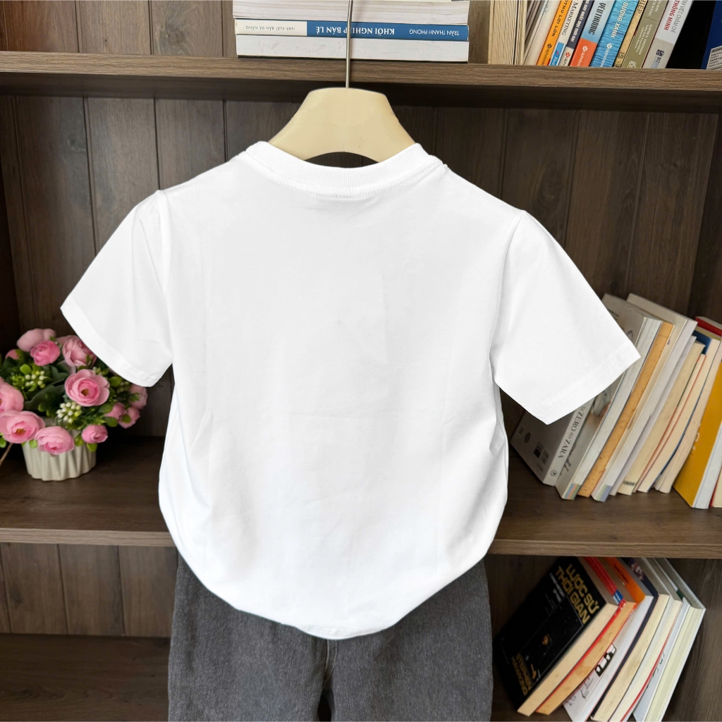 Áo Thun Trẻ Em Mirage Họa Tiết Bé Mèo Đáng Yêu Chất 100% Cotton Cao Cấp.