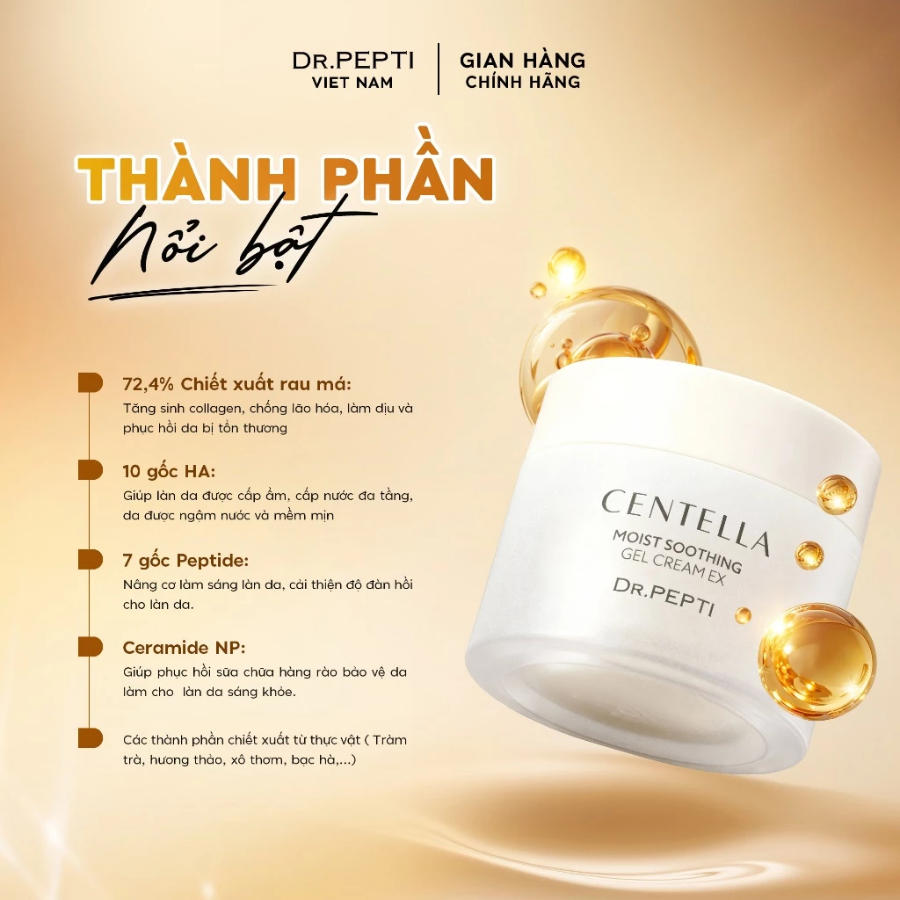 [Live Độc Quyền] [CHÍNH HÃNG] Combo Dr.Pepti Dưỡng Ẩm Gồm Nước Hoa Hồng Centella Ex 180ml Và Kem Dưỡng Ẩm 70ml CB01