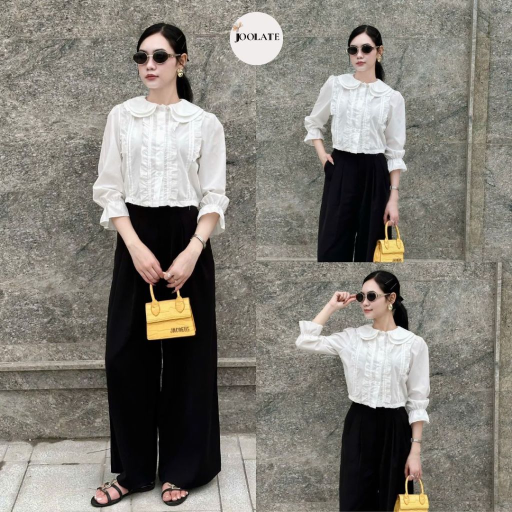 Áo Sơ Mi Nữ Cổ Sen Viền Bèo Tay Dài Vạt Ly Thanh Lịch – Áo Kiểu Basic Dễ Mix Đồ SM88