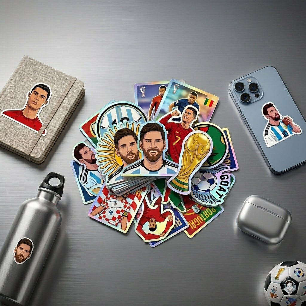20/60/100 sticker ronaldo và messi để trang trí world cup 2026
