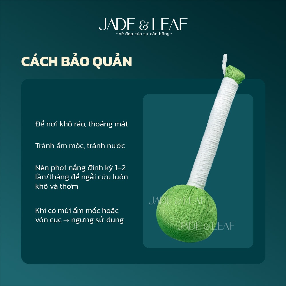 Búa Massage Màu Xanh Lá Jade&Leaf Thảo Dược Ngải Cứu Loại Ngắn Hỗ Trợ Giảm Đau Mỏi Cổ Vai Gáy