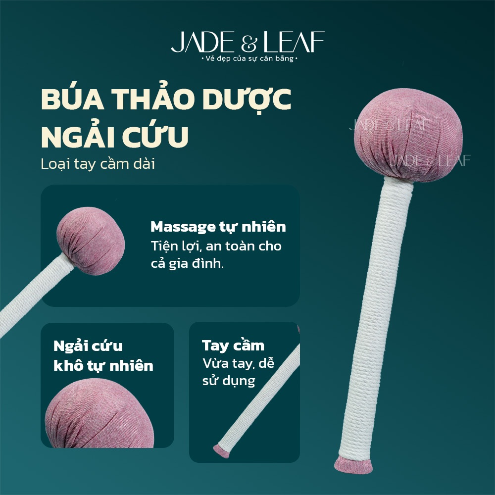 Búa Massage Jade&Leaf Màu Hồng Loại Dài Hỗ Trợ Massage Toàn Thân Thư Giãn Cổ Vai Gáy Giảm Đau Mỏi