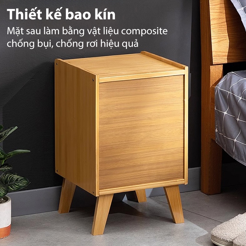 Tủ Đầu Giường Gỗ Phong Cách Nhật Bắc Âu Tối Giản Cho Phòng Ngủ Hoặc Góc Sofa Tủ Đa Năng Bàn Phụ