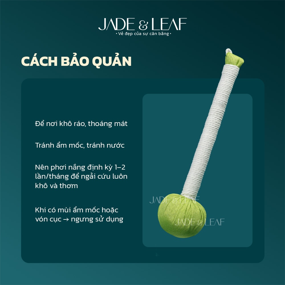 Búa Ngải Cứu Màu Xanh Lá Jade&Leaf Thảo Dược Massage Loại Dài Hỗ Trợ Giảm Đau Mỏi Cổ Vai Gáy