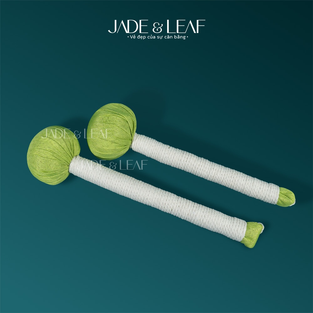 Búa Ngải Cứu Màu Xanh Lá Jade&Leaf Thảo Dược Massage Loại Dài Hỗ Trợ Giảm Đau Mỏi Cổ Vai Gáy