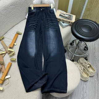 Quần Jean Bigsize Nữ Ống Rộng Cạp Cao Chất Vải Denim/Kaki Phong Cách Hàn Quốc Cho Chuppy
