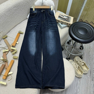 Quần Jean Bigsize Nữ Wash Bụi Dáng Quần Ống Suông Dài Sành Điệu Cho Chubby 50-95kg