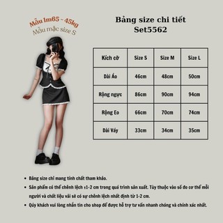 Set Áo Sơ Mi Cộc Tay Phối Chân Váy Viền Bèo Nữ Dễ Thương Thanh Lịch Sang Chảnh Đi Chơi 247Store 5562