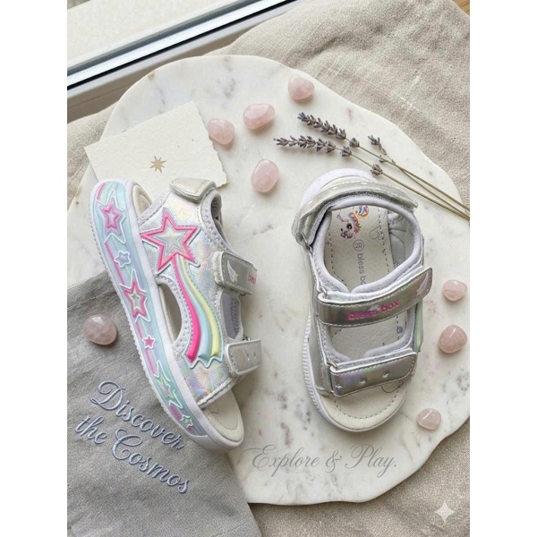 Sandals Bé Gái Ngôi Sao Cầu Vồng Siêu Xinh Đi Học, Đi Chơi Không Trơn Trượt, Êm Chân