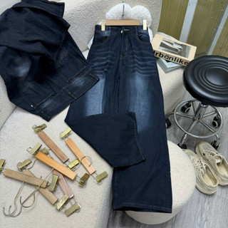 Quần Jean Bigsize Nữ Wash Bụi Dáng Quần Ống Suông Dài Sành Điệu Cho Chubby 50-95kg