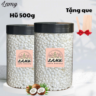 [Tặng que] Hũ 500g sáp wax lông sữa dừa thơm tẩy sạch mọi vùng da, dễ dàng sử dụng tại nhà