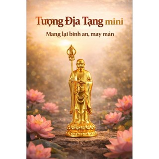 [TƯỢNG ĐỊA TẠNG VƯƠNG BỒ TÁT] 6CM – HỢP KIM MẠ VÀNG MỜ, DECOR, TRANG TRÍ PHONG THỦY,